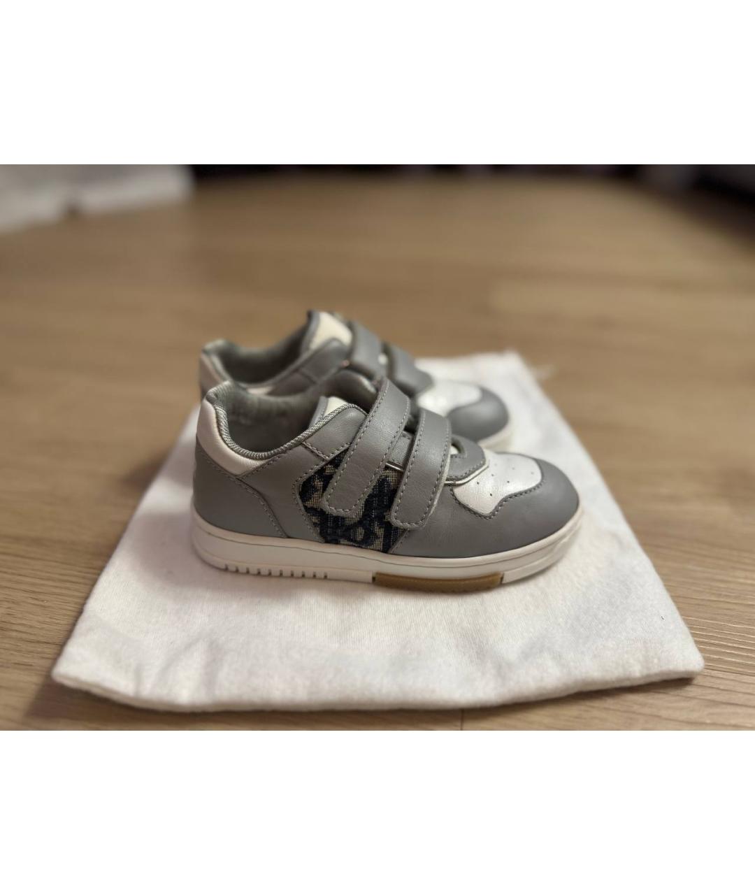 BABY DIOR Серые кожаные кеды, фото 8