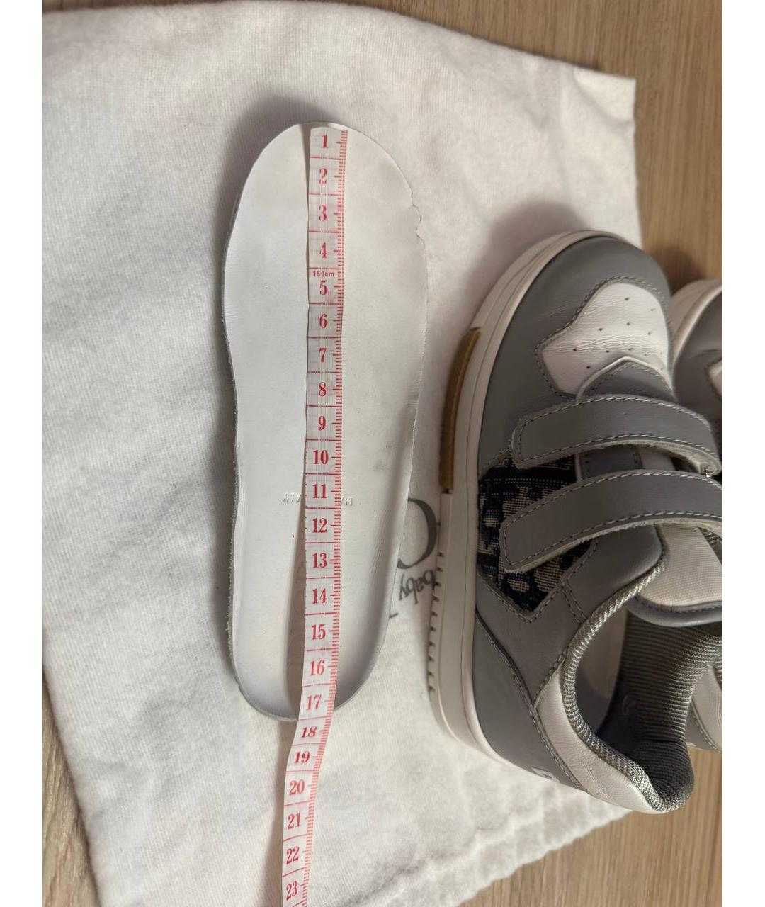 BABY DIOR Серые кожаные кеды, фото 6