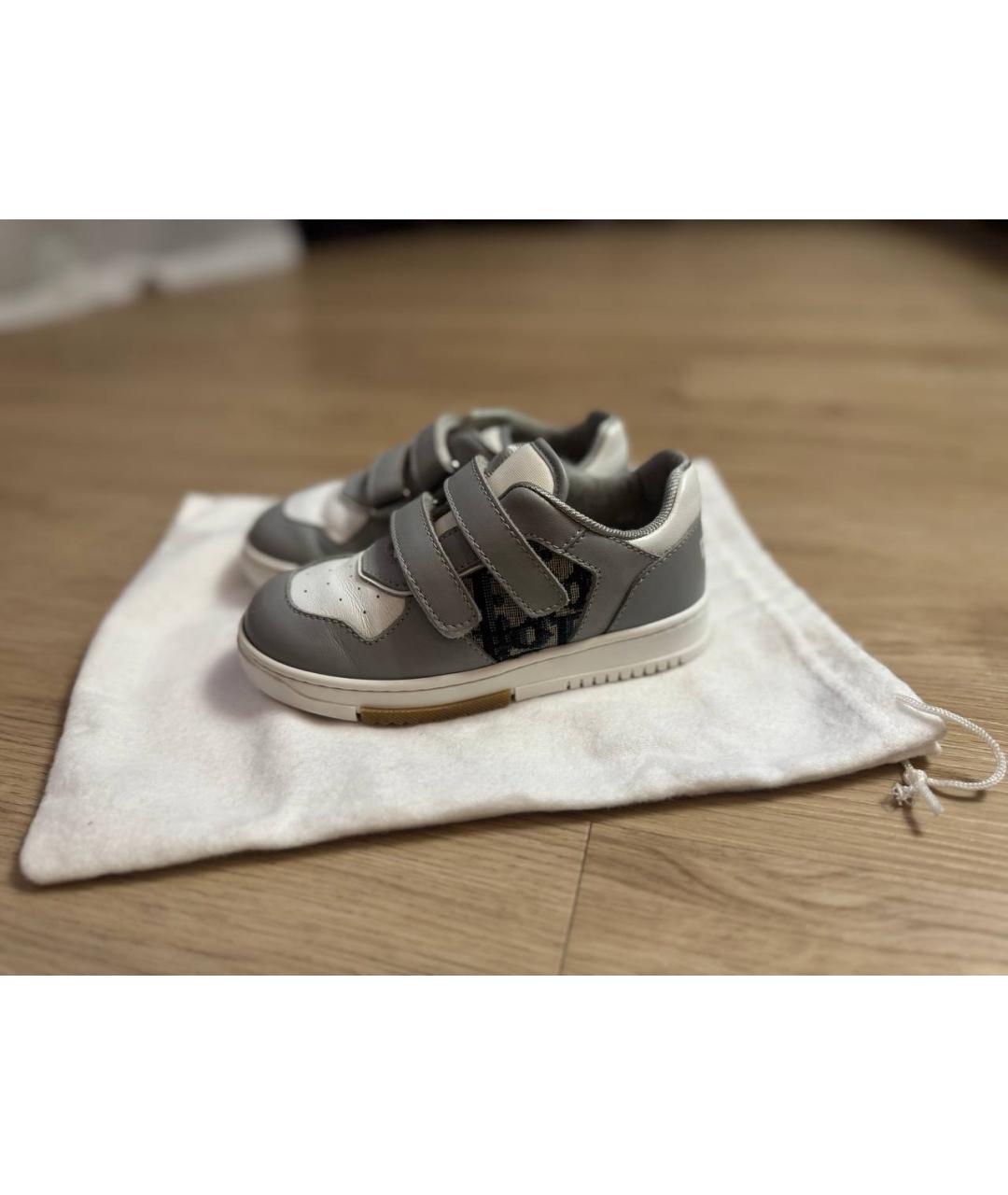 BABY DIOR Серые кожаные кеды, фото 7