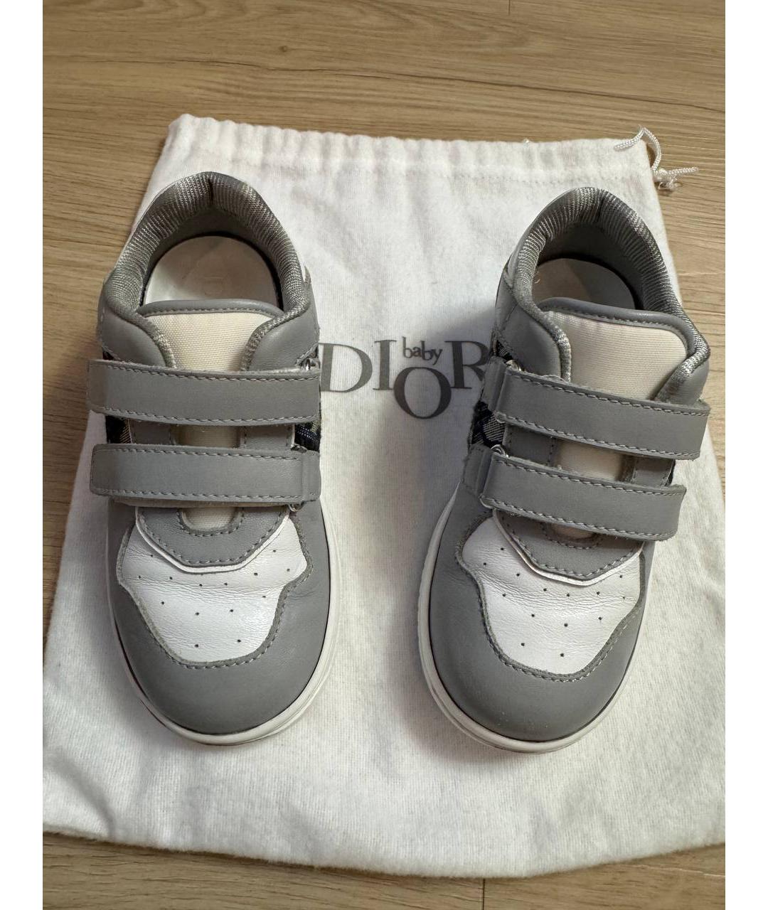 BABY DIOR Серые кожаные кеды, фото 2