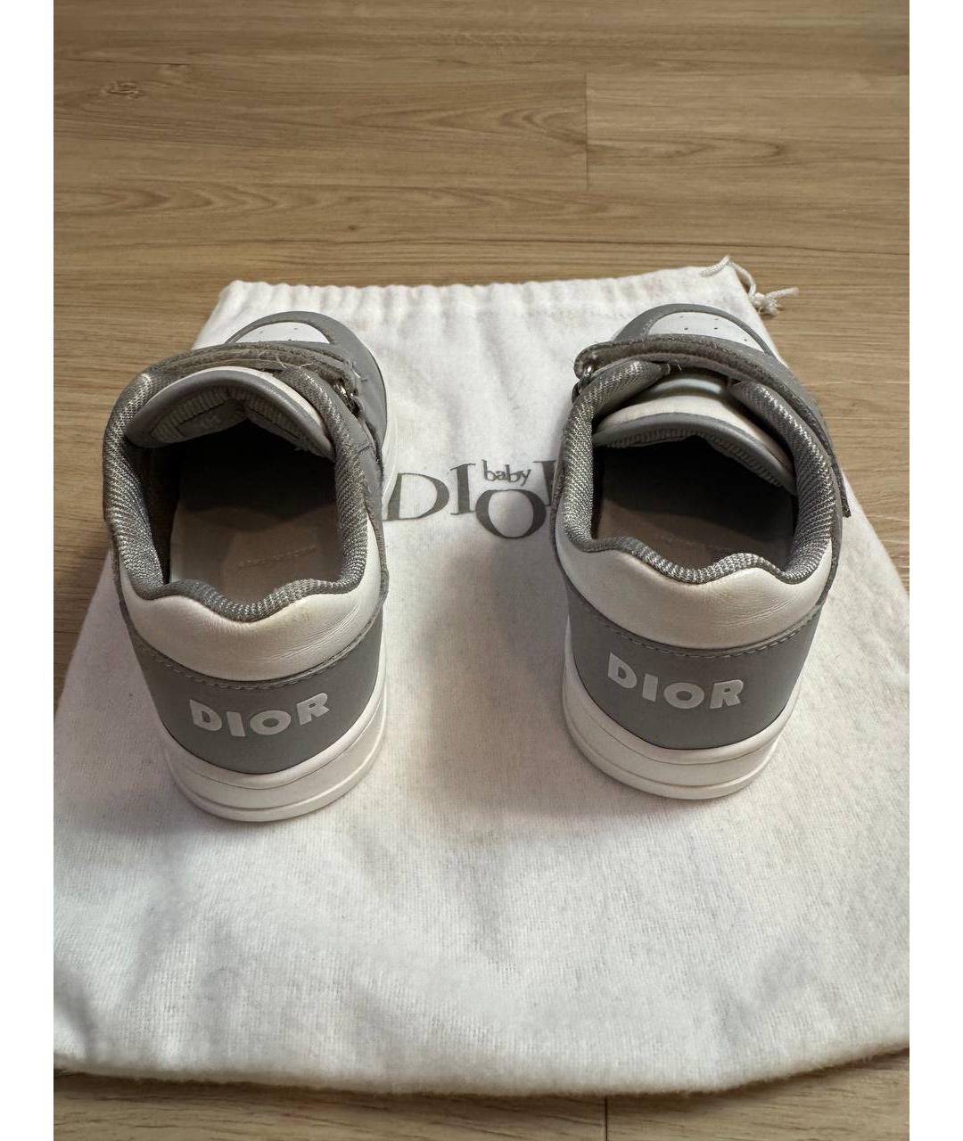 BABY DIOR Серые кожаные кеды, фото 3