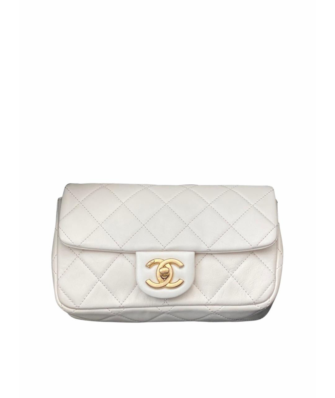 CHANEL Белая кожаная сумка через плечо, фото 1