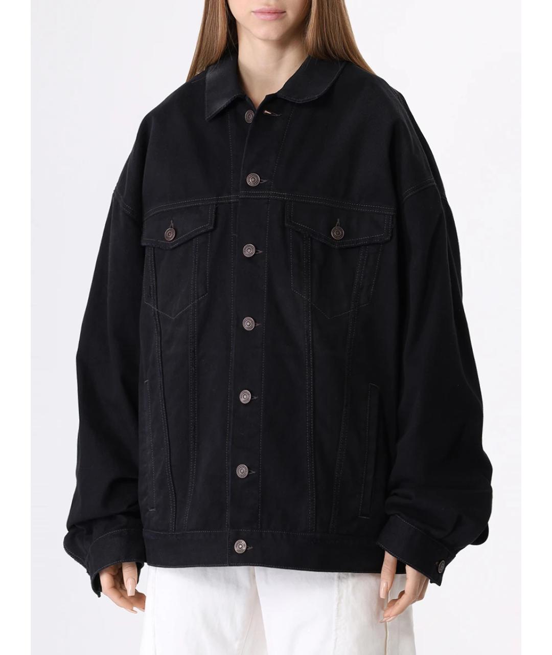 BALENCIAGA Черная деним куртка, фото 4