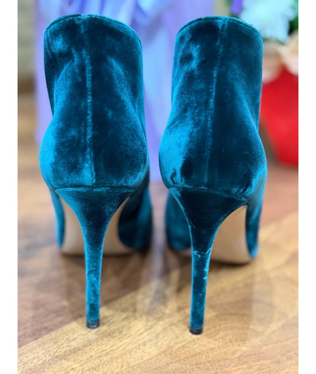 GIANVITO ROSSI Зеленые бархатные ботильоны, фото 4