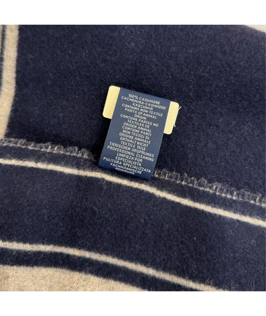 HERMES Темно-синий кашемировый шарф, фото 5