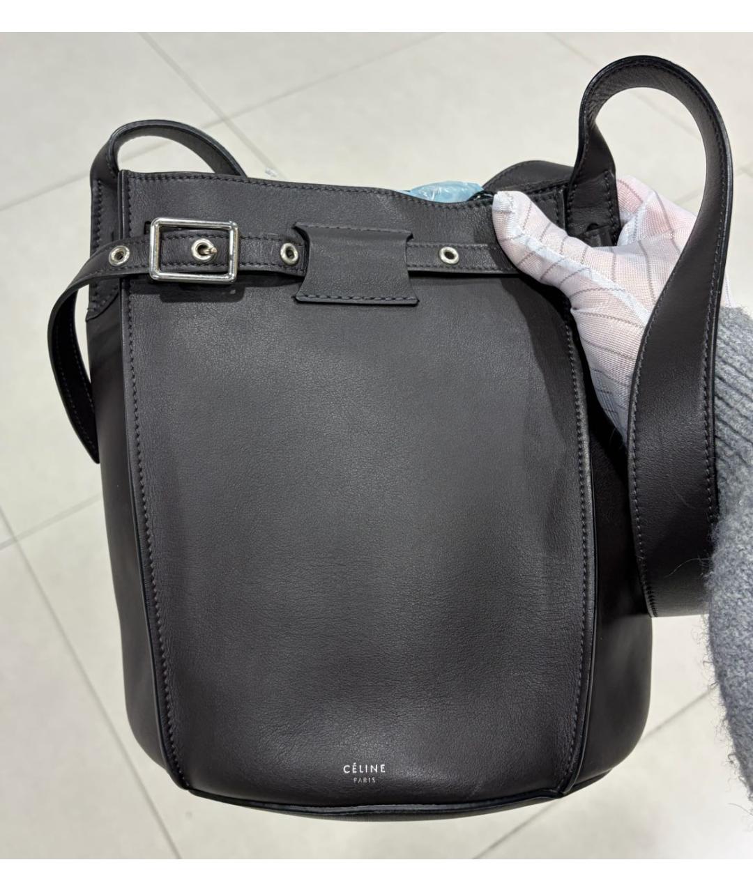 CELINE Черная кожаная сумка через плечо, фото 2