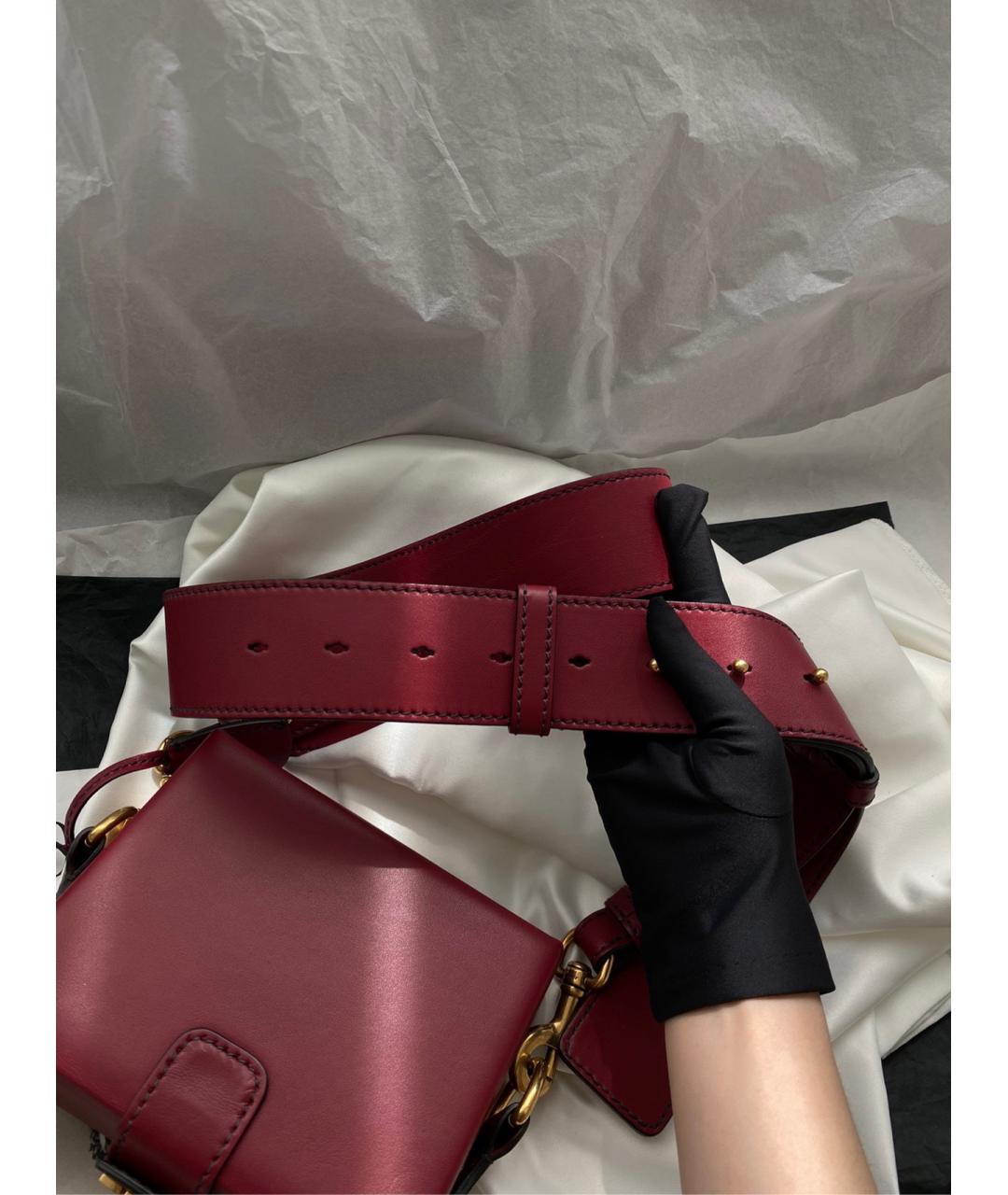 CHRISTIAN DIOR Красная кожаная сумка через плечо, фото 8