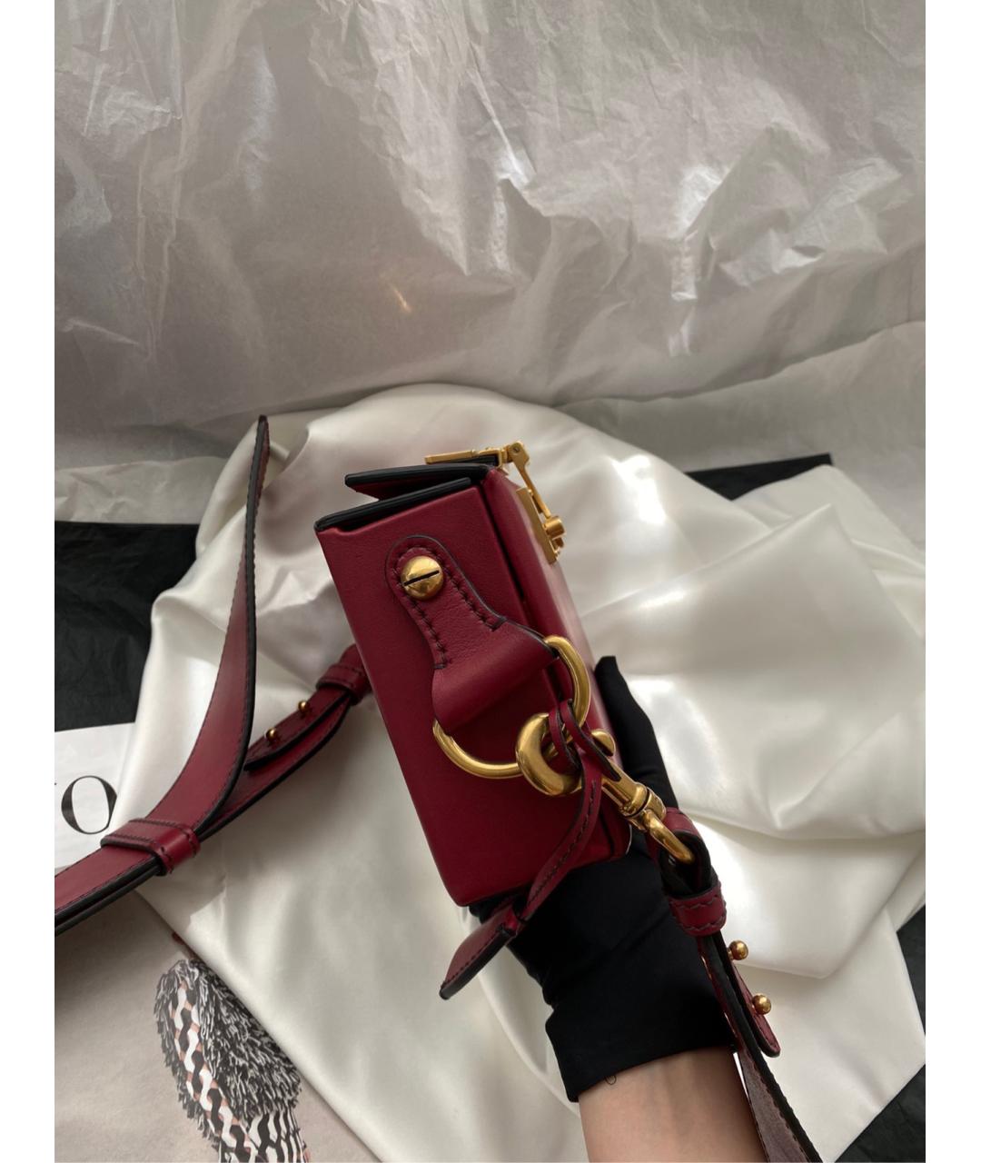 CHRISTIAN DIOR Красная кожаная сумка через плечо, фото 3