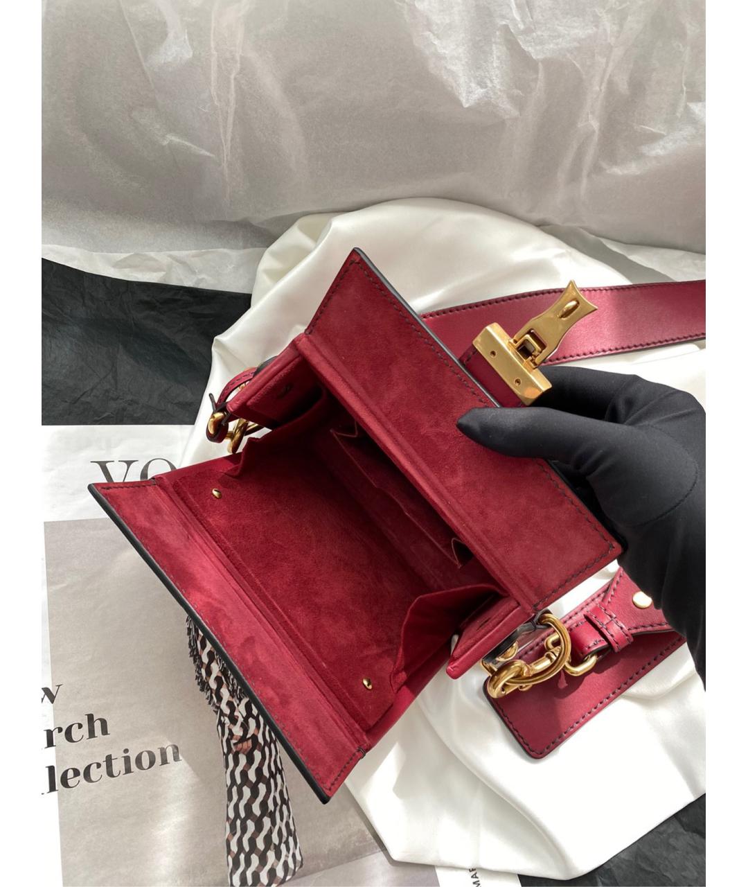 CHRISTIAN DIOR Красная кожаная сумка через плечо, фото 7