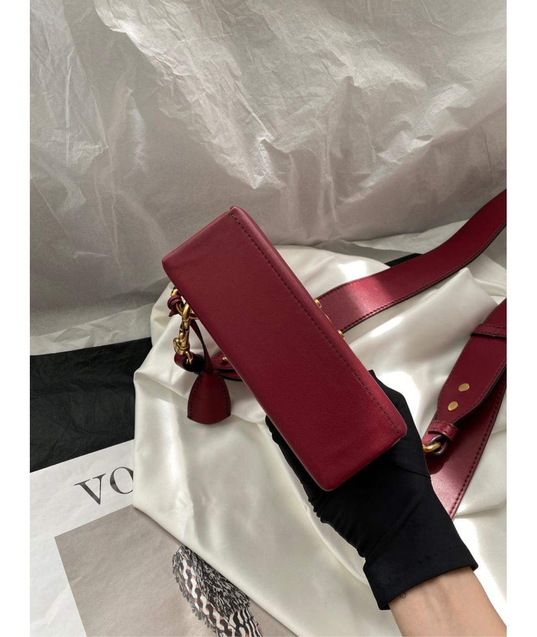 CHRISTIAN DIOR Красная кожаная сумка через плечо, фото 5