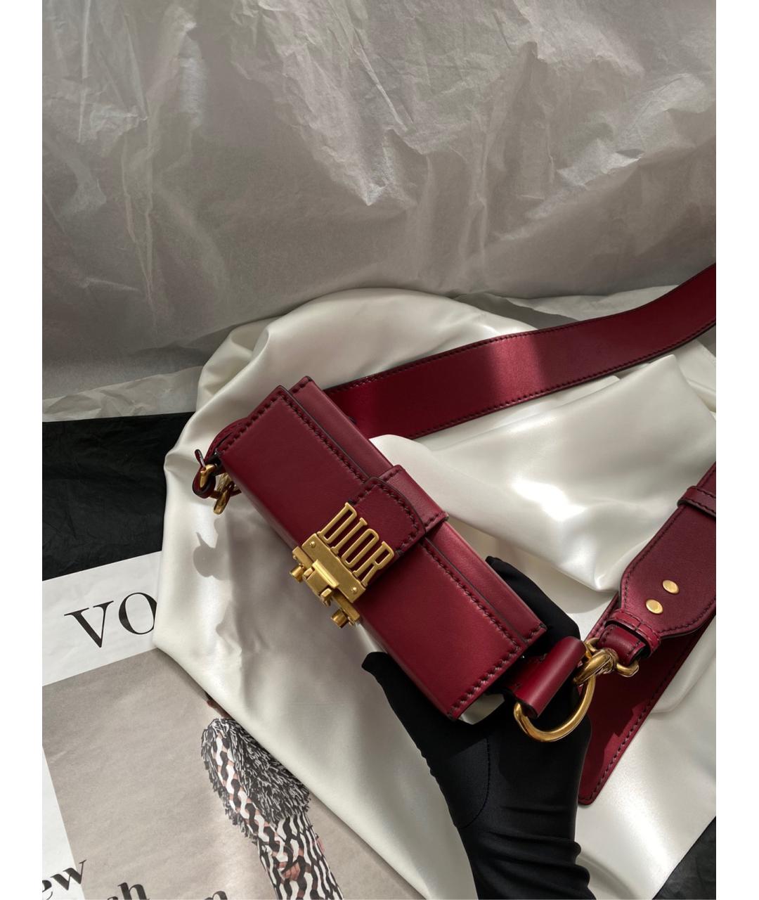CHRISTIAN DIOR Красная кожаная сумка через плечо, фото 6