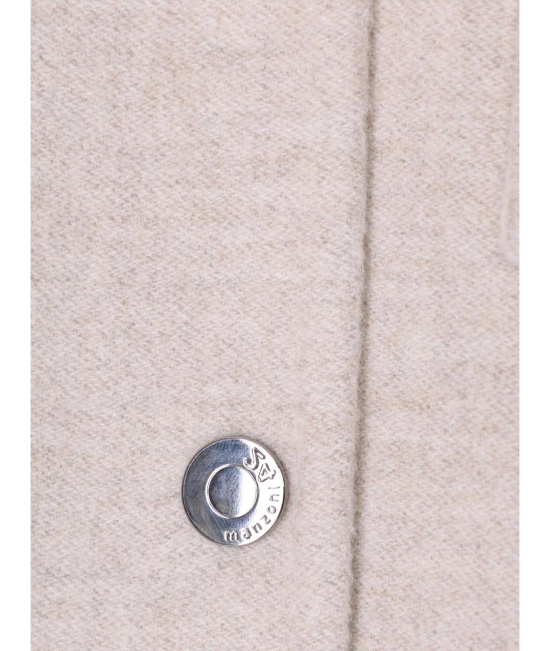 MANZONI 24 Бежевое шерстяное пальто, фото 6