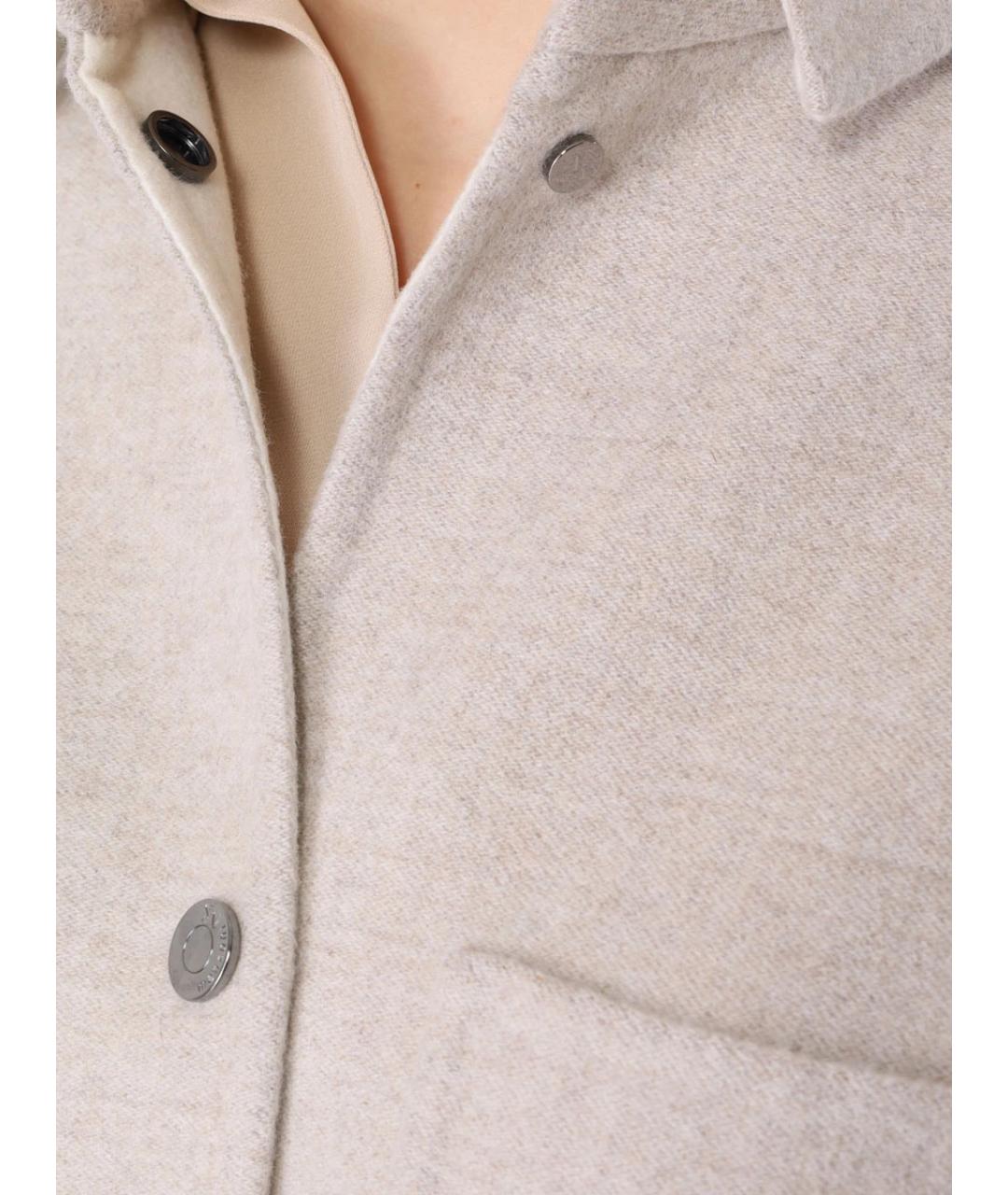 MANZONI 24 Бежевое шерстяное пальто, фото 5