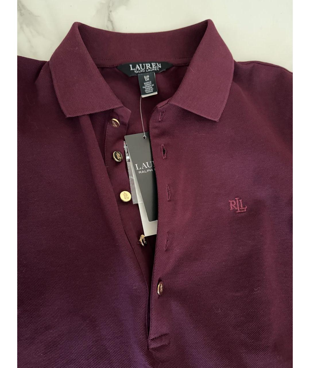 RALPH LAUREN COLLECTION Бордовая хлопко-эластановая майка, фото 3