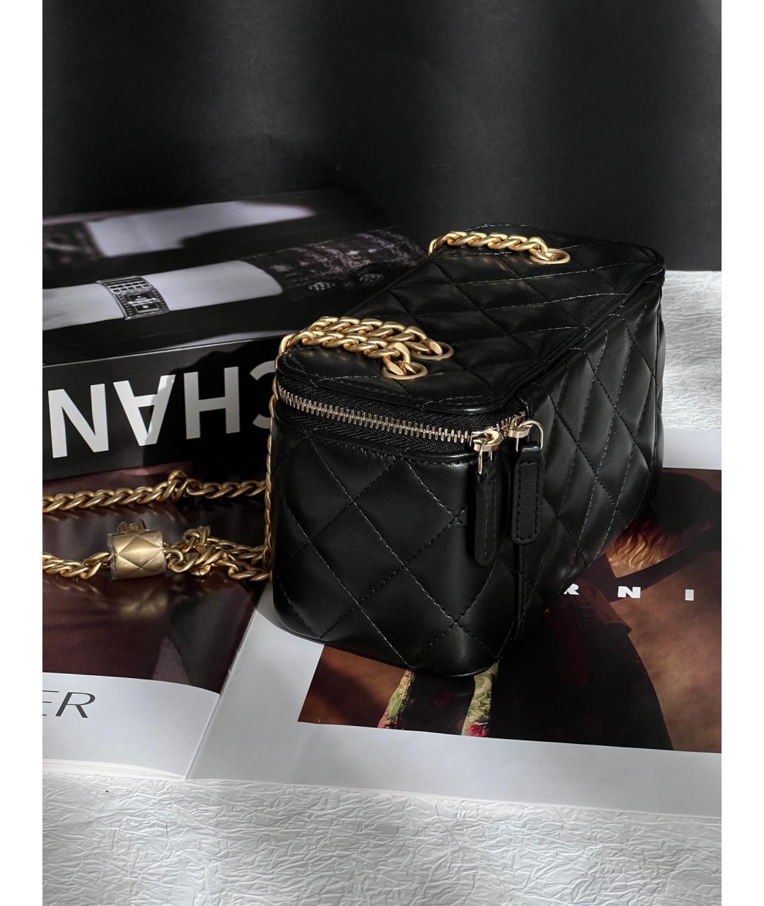 CHANEL Черная кожаная сумка через плечо, фото 3