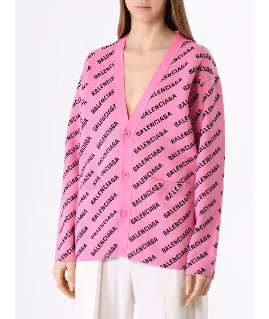 BALENCIAGA Розовый хлопковый кардиган, фото 4