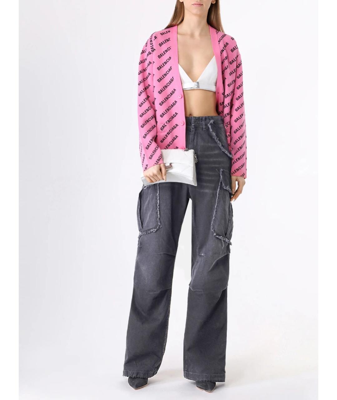 BALENCIAGA Розовый хлопковый кардиган, фото 2