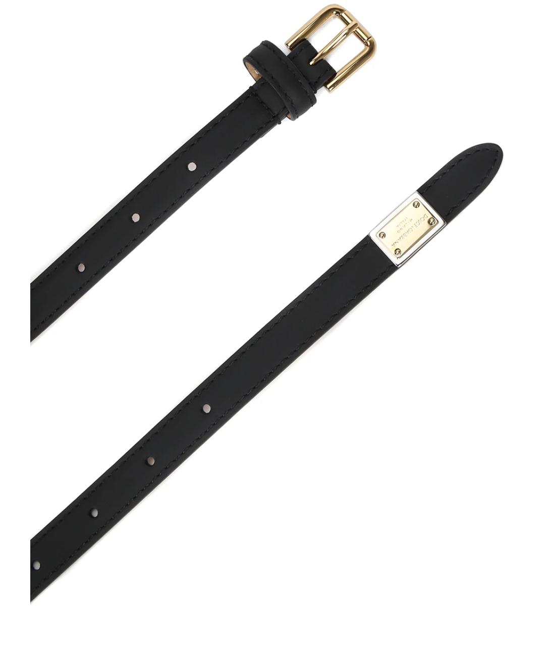 DOLCE&GABBANA Черный кожаный ремень, фото 3