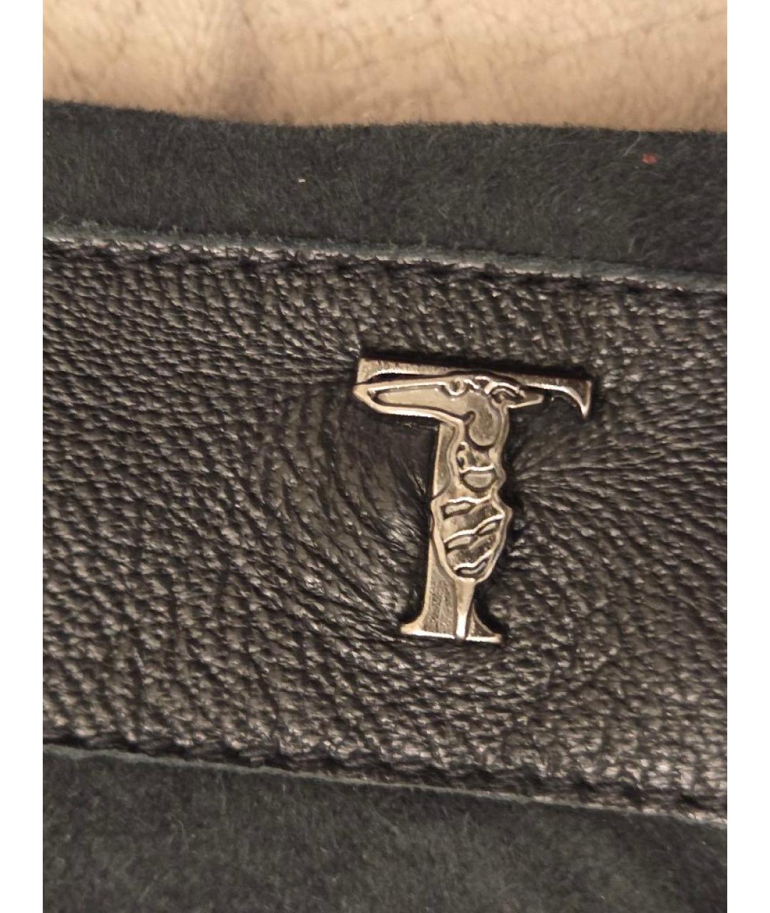 TRUSSARDI Черные кожаные перчатки, фото 5