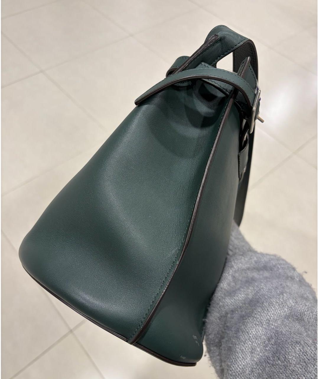 CELINE Зеленая кожаная сумка через плечо, фото 3