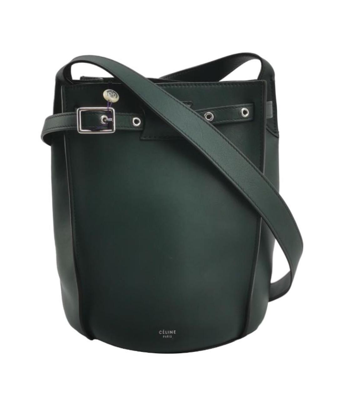 CELINE Зеленая кожаная сумка через плечо, фото 5