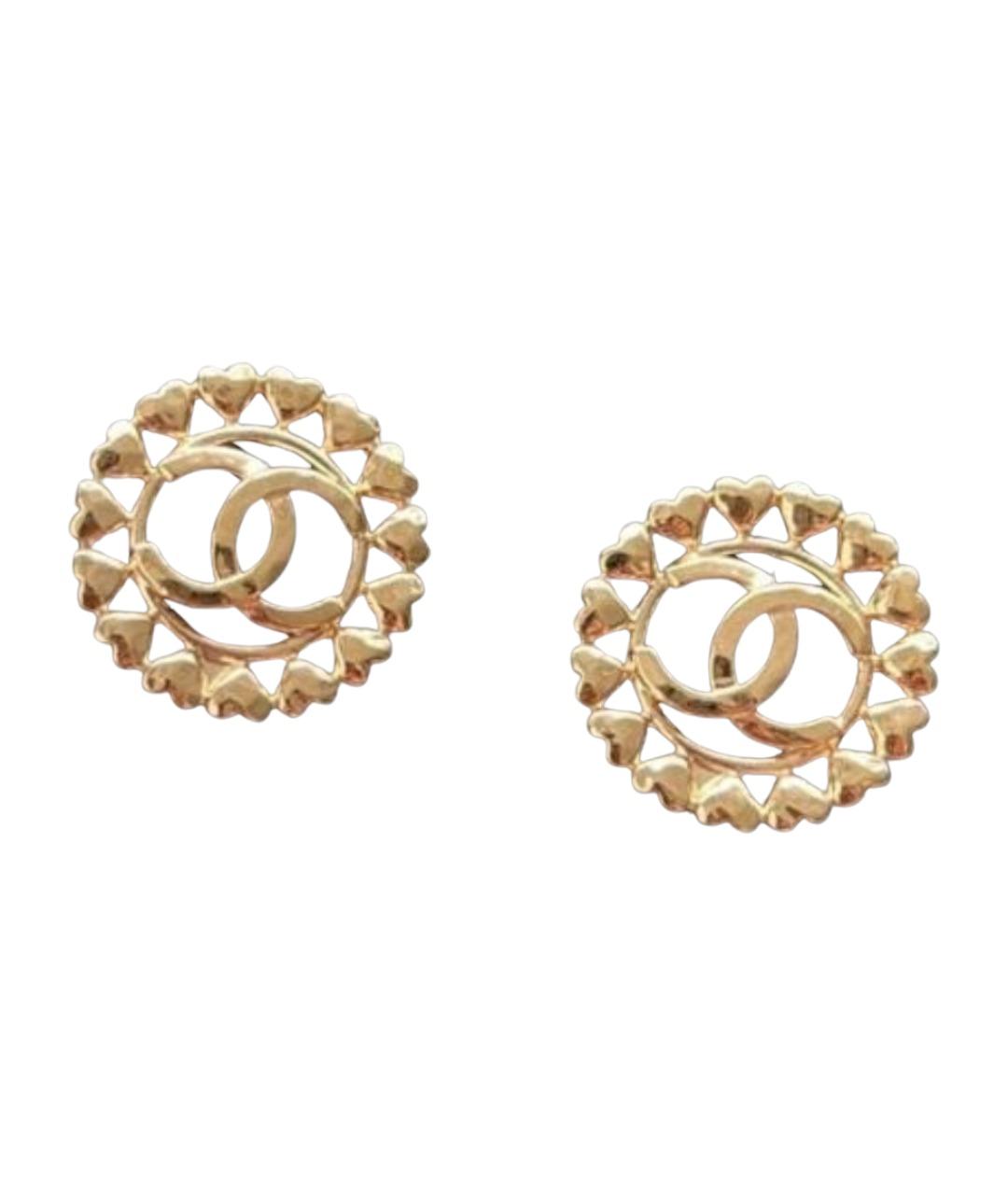 CHANEL Золотые металлические серьги, фото 1