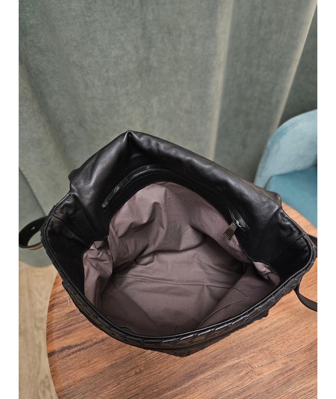 BOTTEGA VENETA Черная кожаная сумка на плечо, фото 4