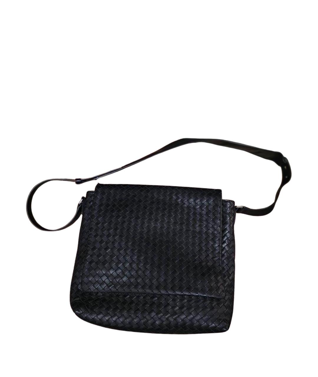 BOTTEGA VENETA Черная кожаная сумка на плечо, фото 1