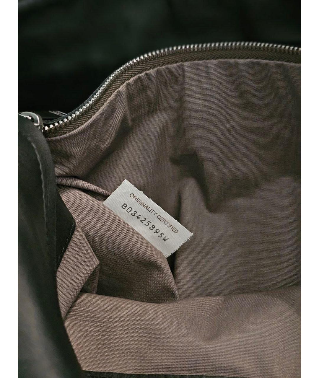 BOTTEGA VENETA Черная кожаная сумка на плечо, фото 8