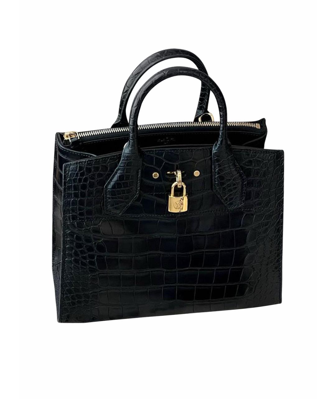 LOUIS VUITTON Черная кожаная сумка тоут, фото 1