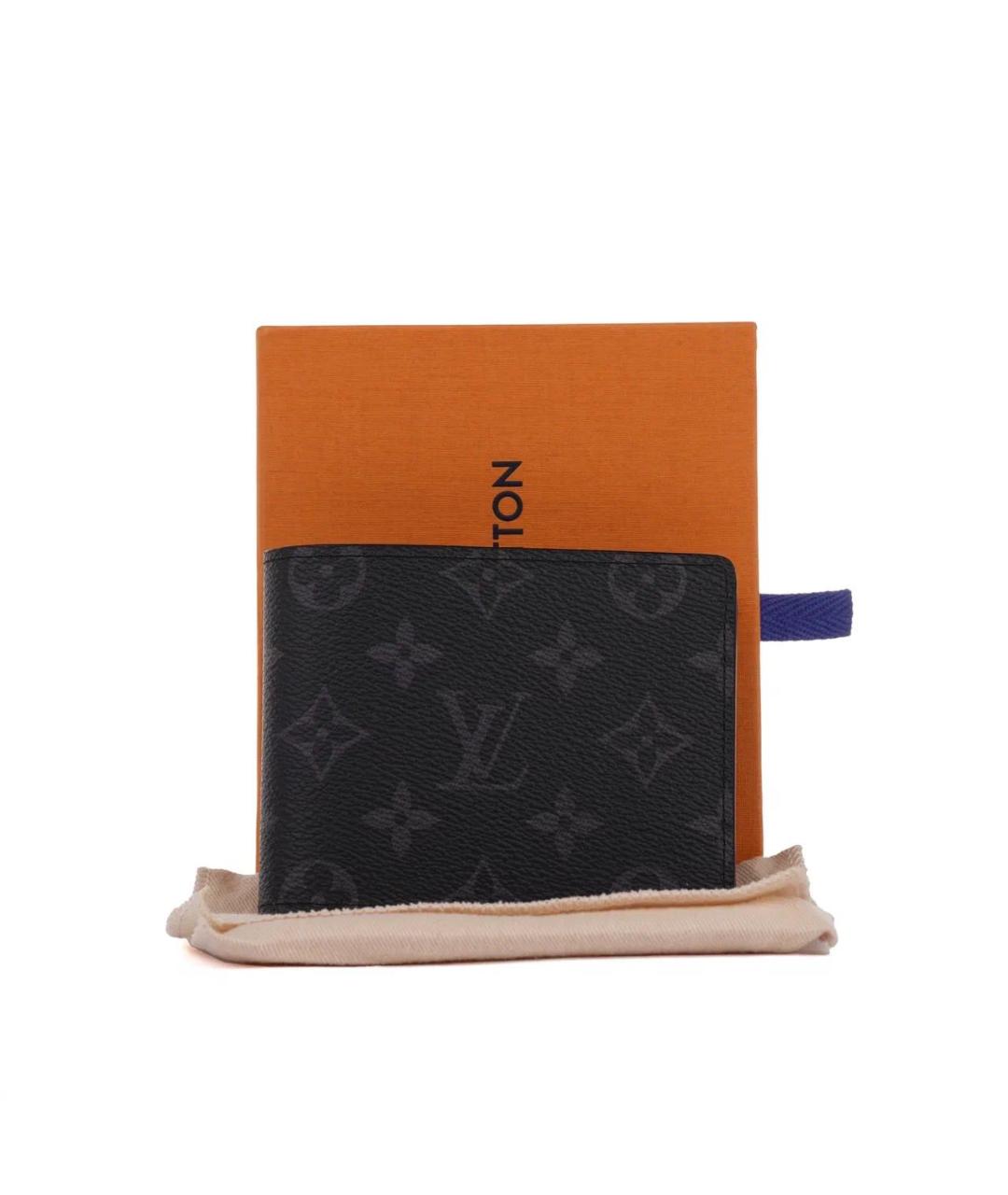 LOUIS VUITTON Черный кожаный кошелек, фото 2