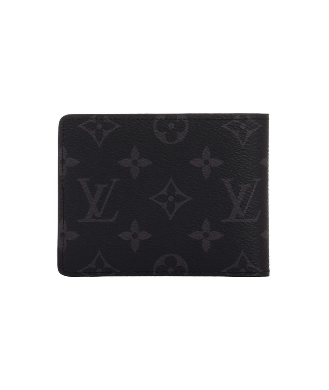 LOUIS VUITTON Черный кожаный кошелек, фото 3