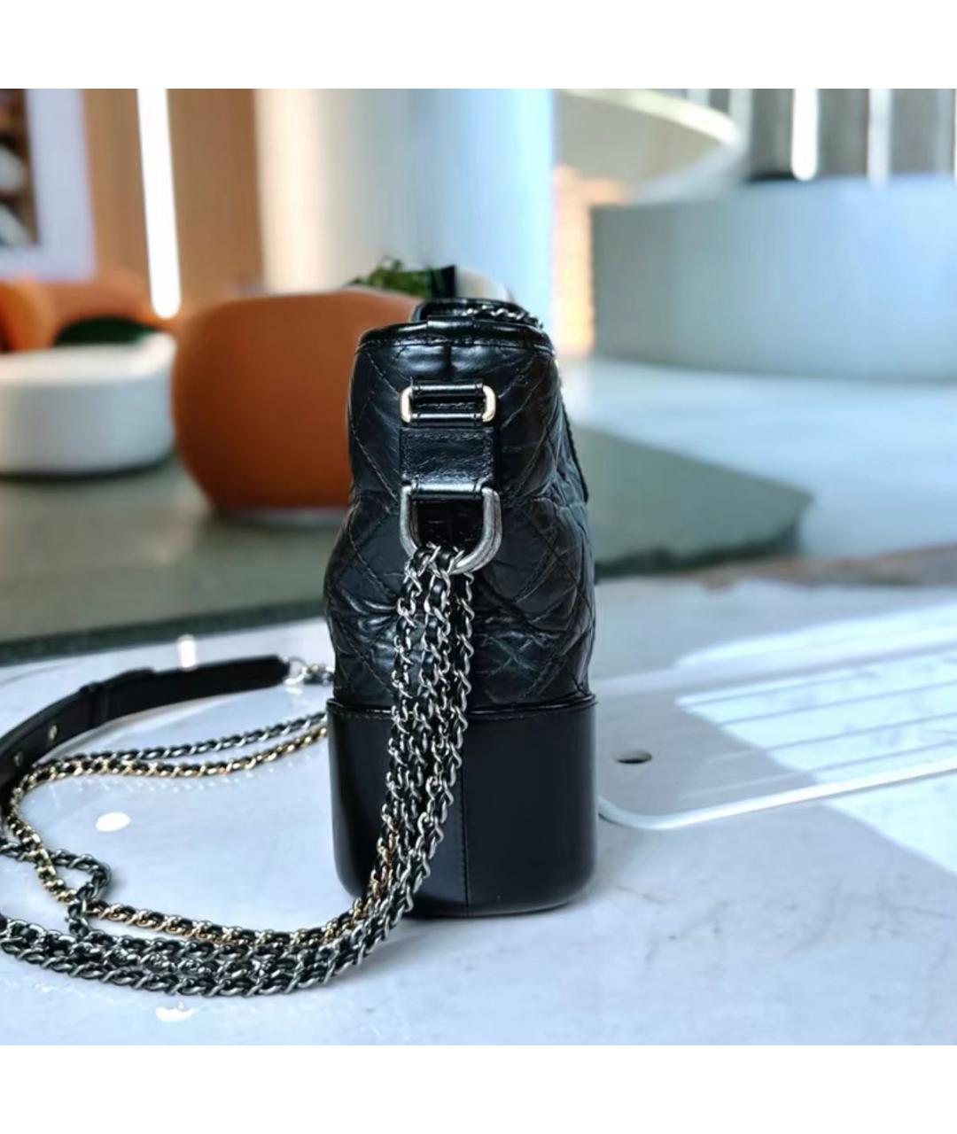 CHANEL Черная кожаная сумка через плечо, фото 4