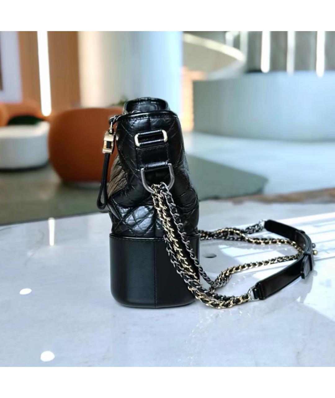 CHANEL Черная кожаная сумка через плечо, фото 5