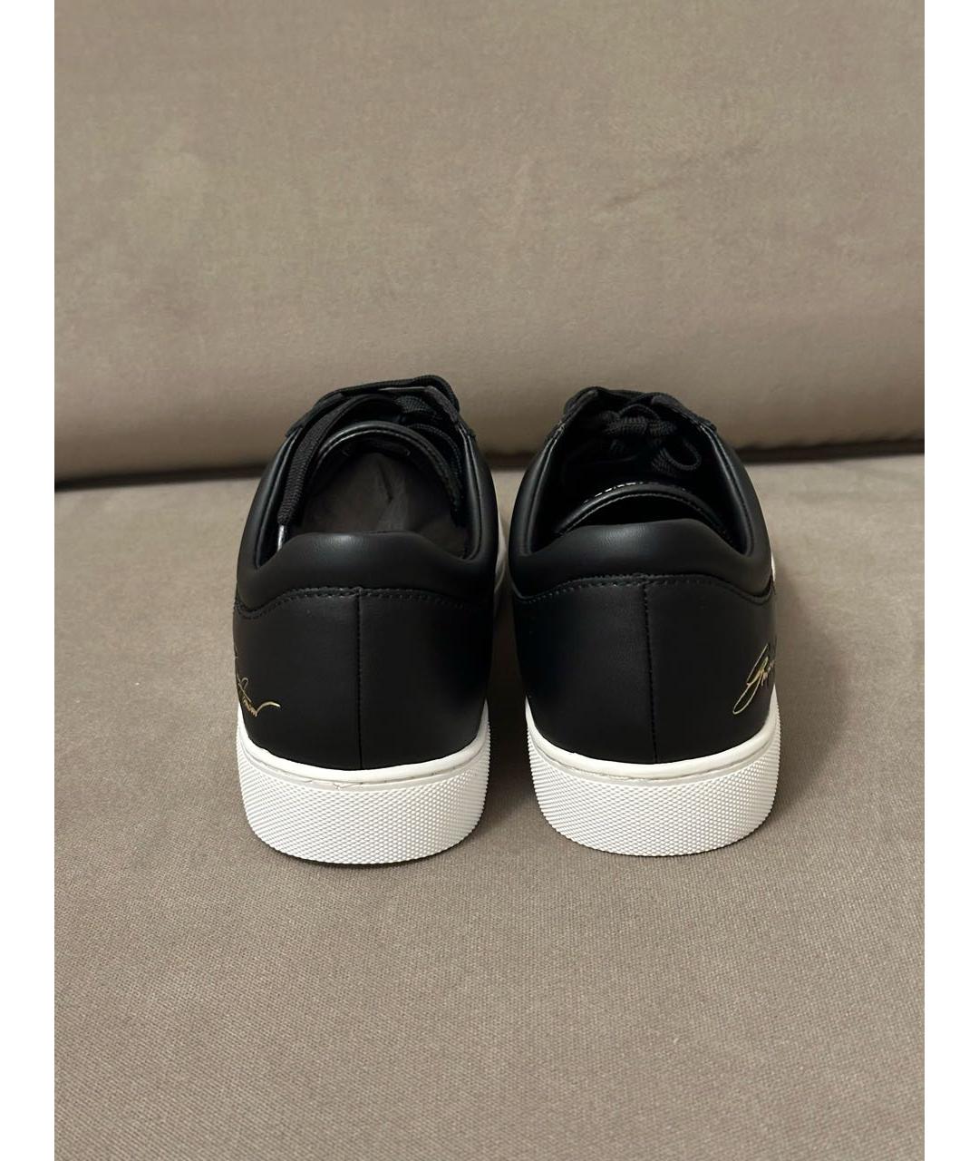 EMPORIO ARMANI Черные кожаные кеды, фото 4