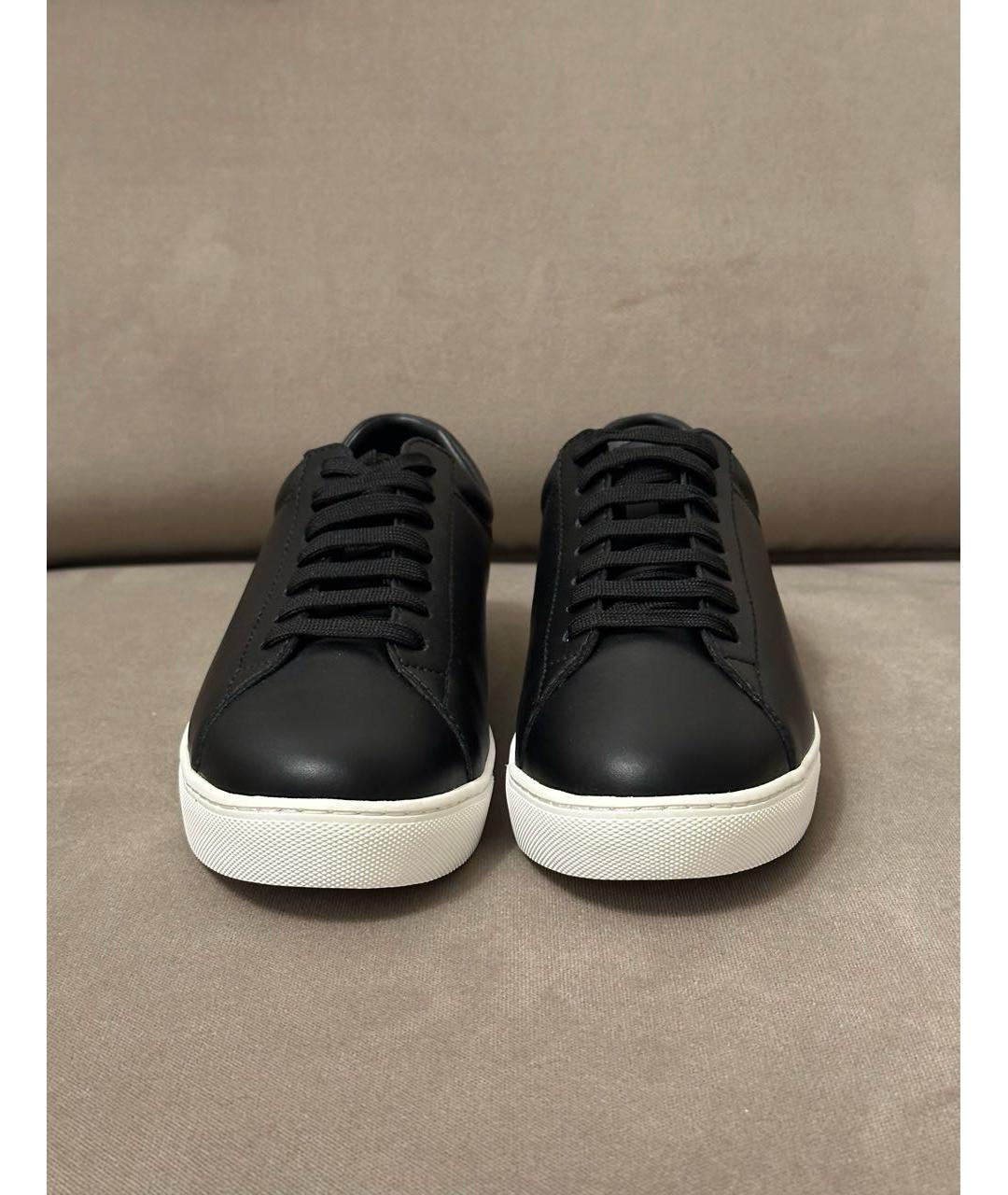 EMPORIO ARMANI Черные кожаные кеды, фото 2