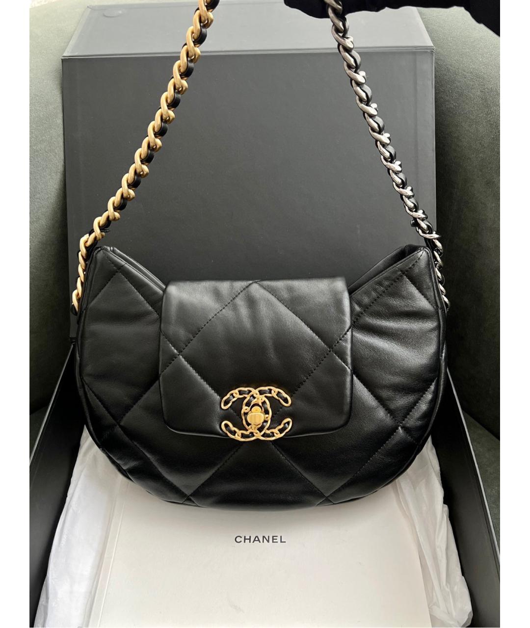 CHANEL Черная кожаная сумка через плечо, фото 8