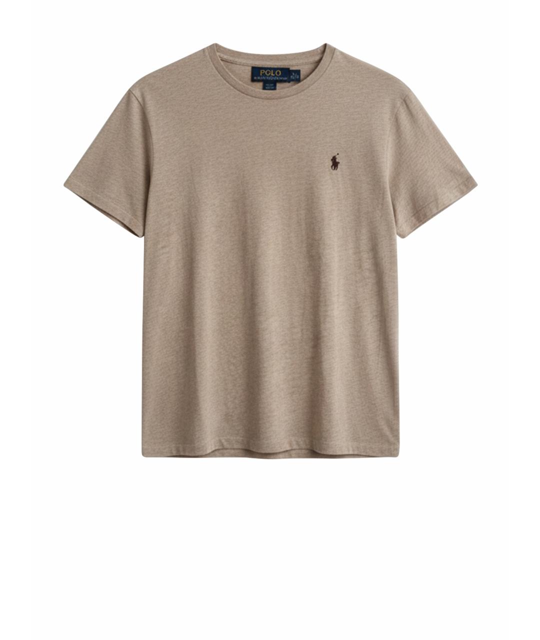 POLO RALPH LAUREN Бежевая хлопковая футболка, фото 1