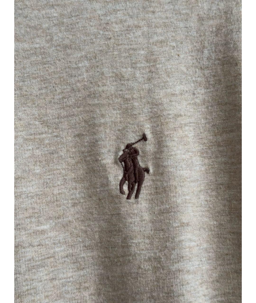 POLO RALPH LAUREN Бежевая хлопковая футболка, фото 3