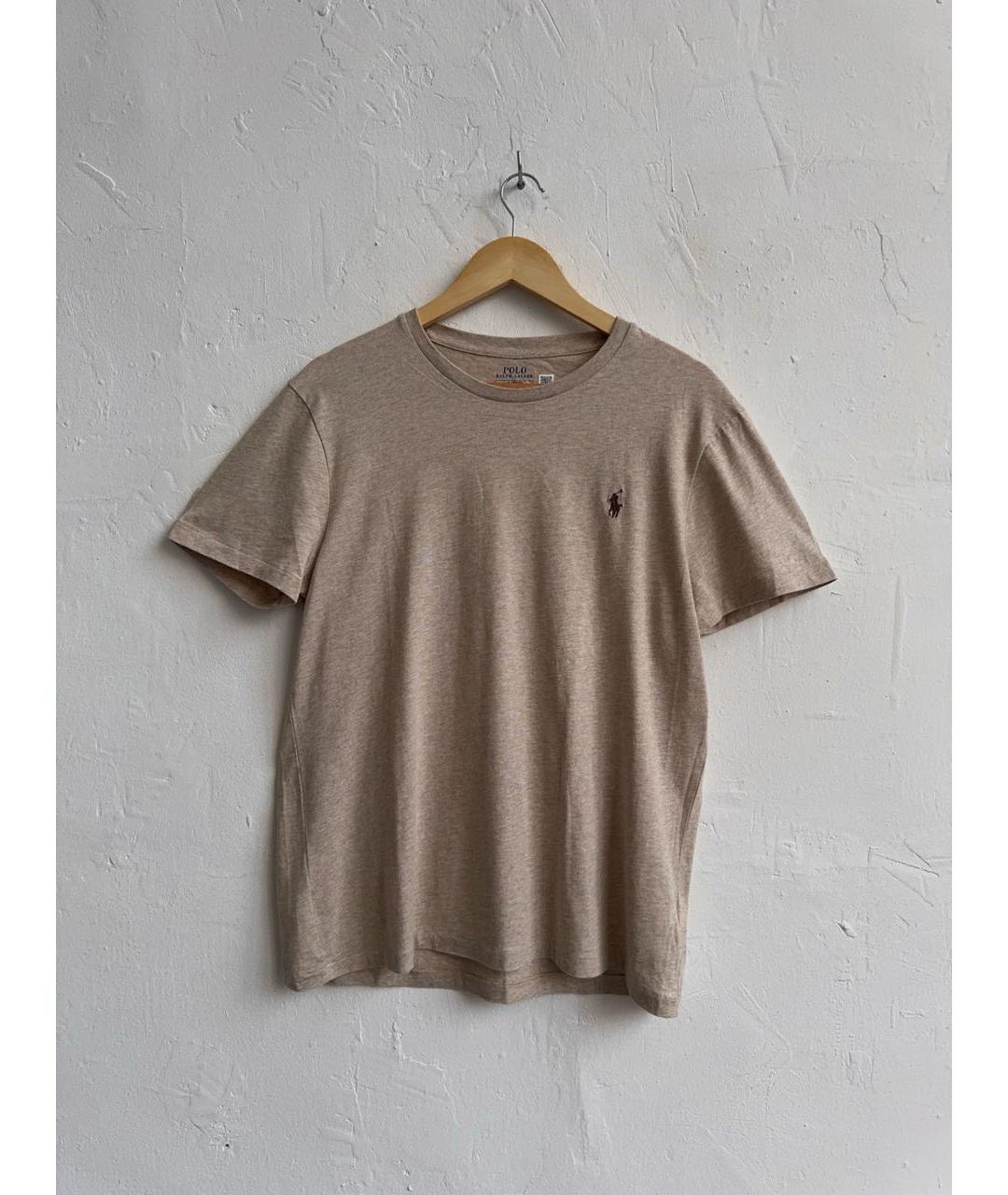 POLO RALPH LAUREN Бежевая хлопковая футболка, фото 9