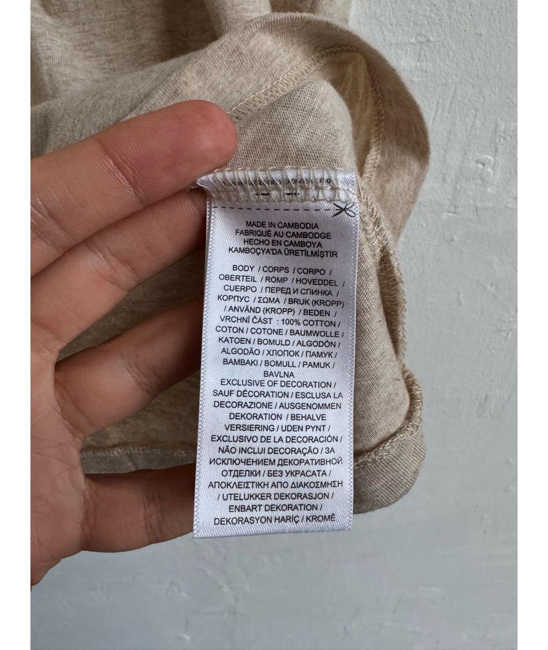 POLO RALPH LAUREN Бежевая хлопковая футболка, фото 7