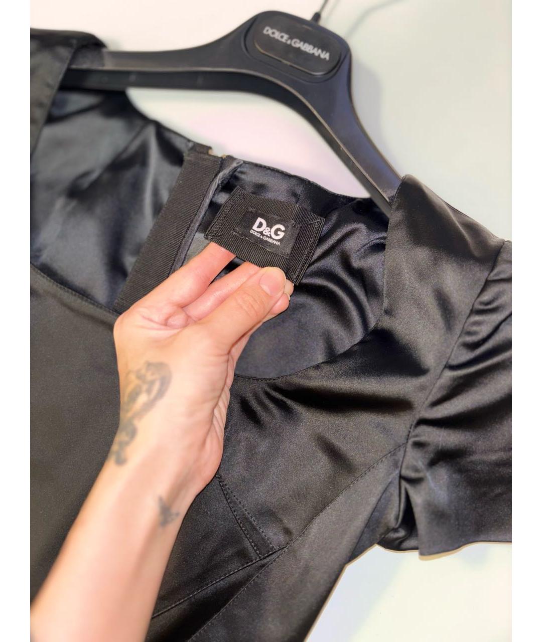 DOLCE&GABBANA Черное ацетатное вечернее платье, фото 4