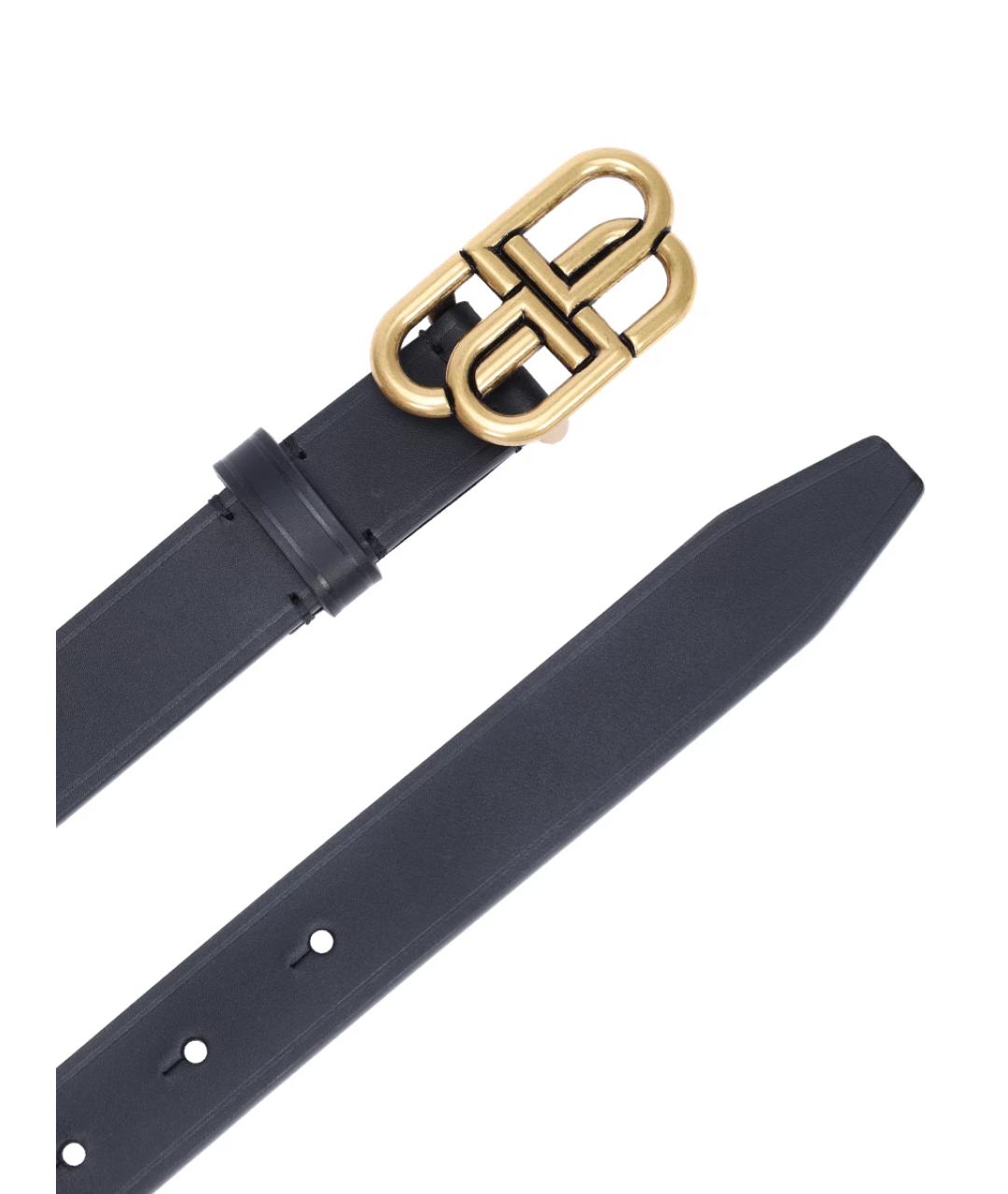 BALENCIAGA Черный кожаный ремень, фото 3