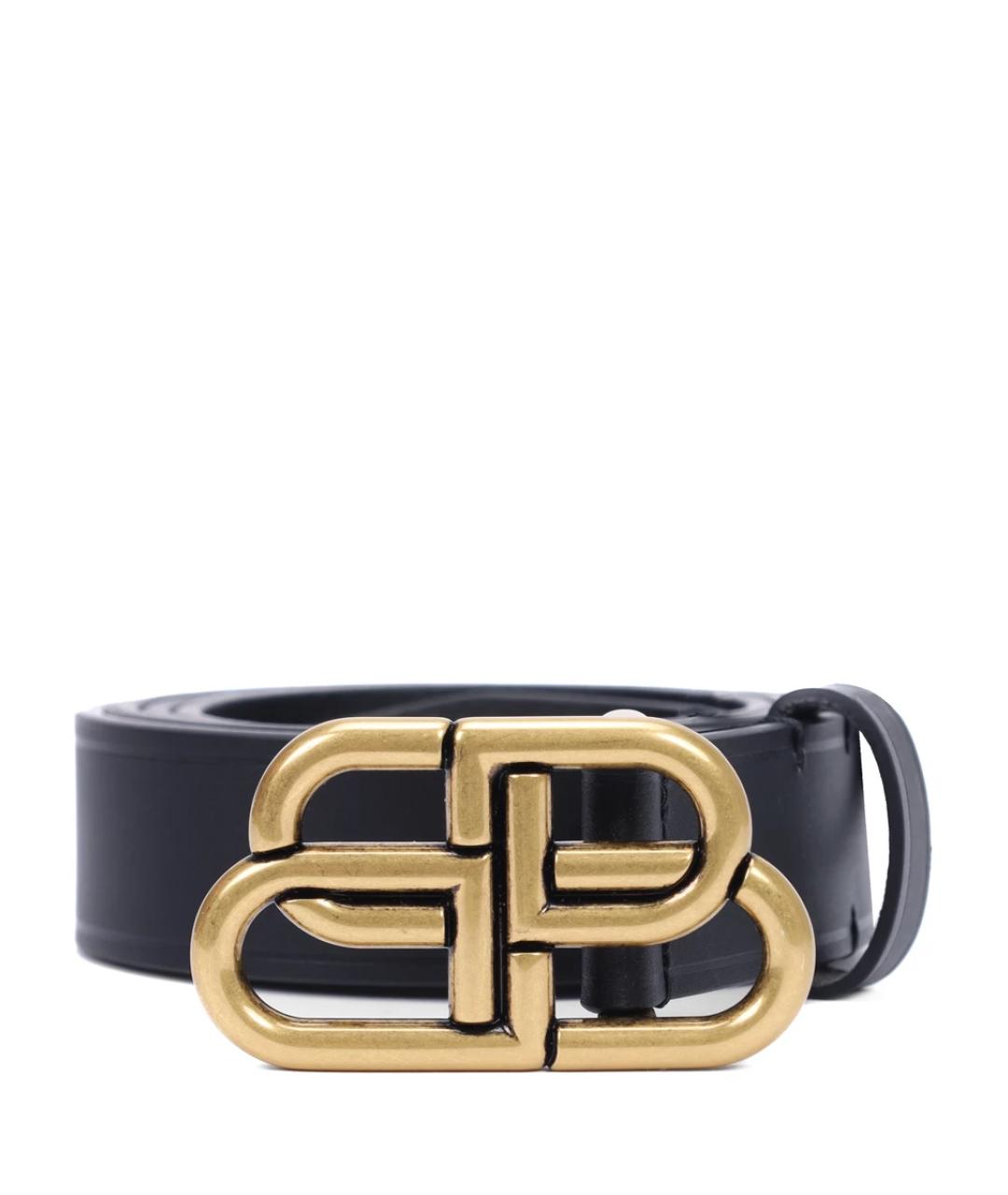 BALENCIAGA Черный кожаный ремень, фото 1