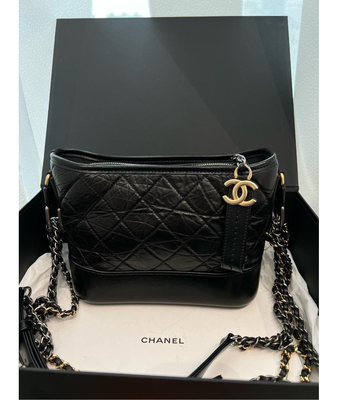 CHANEL Черная кожаная сумка через плечо, фото 2