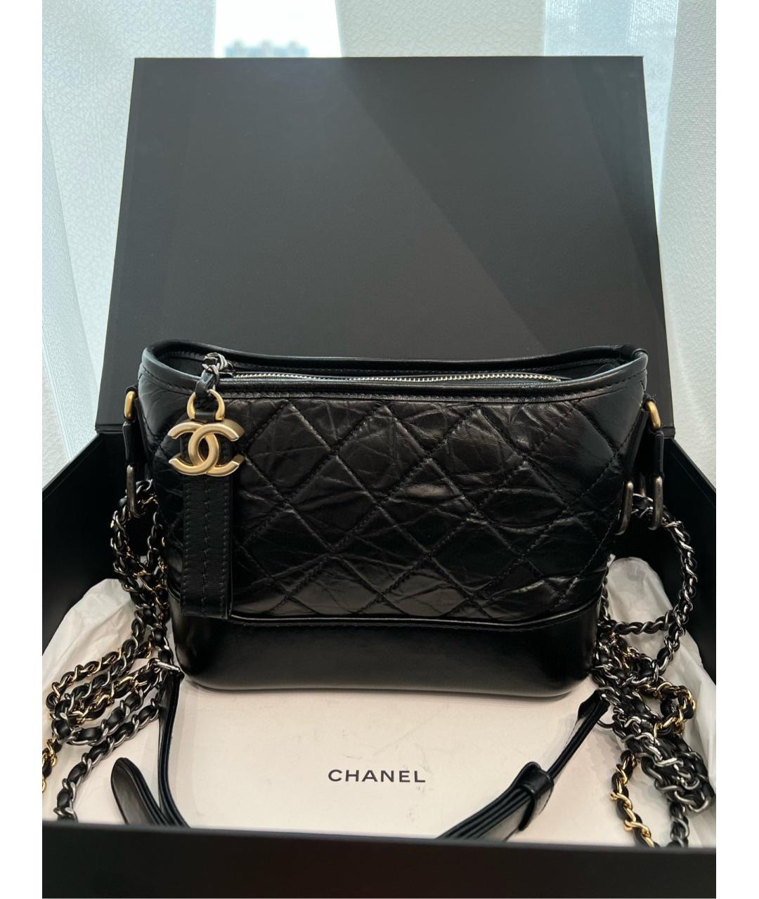 CHANEL Черная кожаная сумка через плечо, фото 10