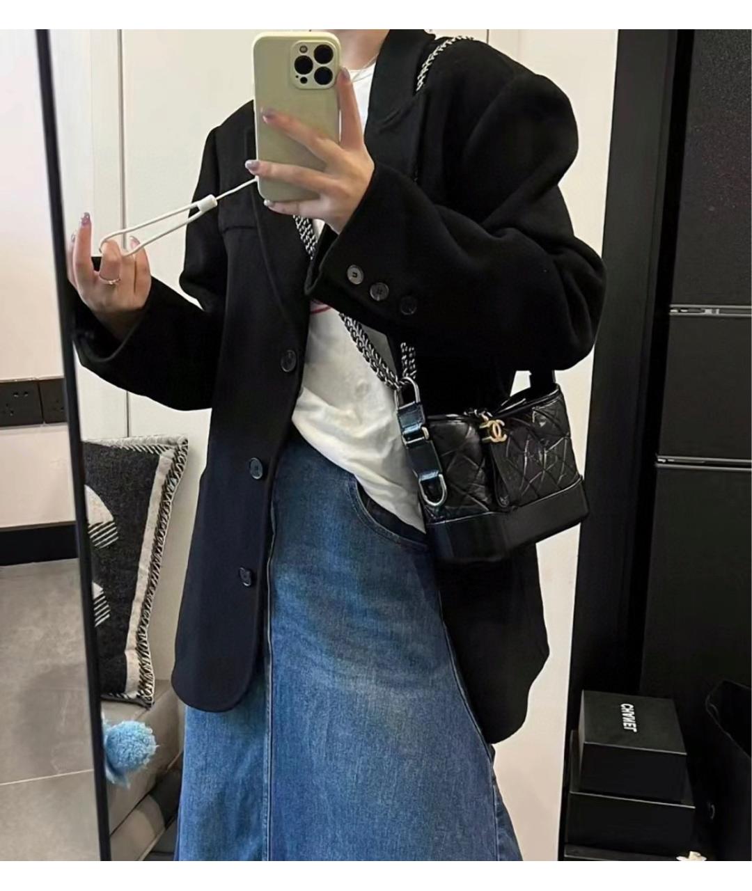 CHANEL Черная кожаная сумка через плечо, фото 9