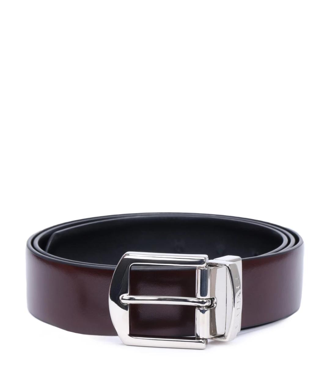 CANALI Бордовый кожаный ремень, фото 1