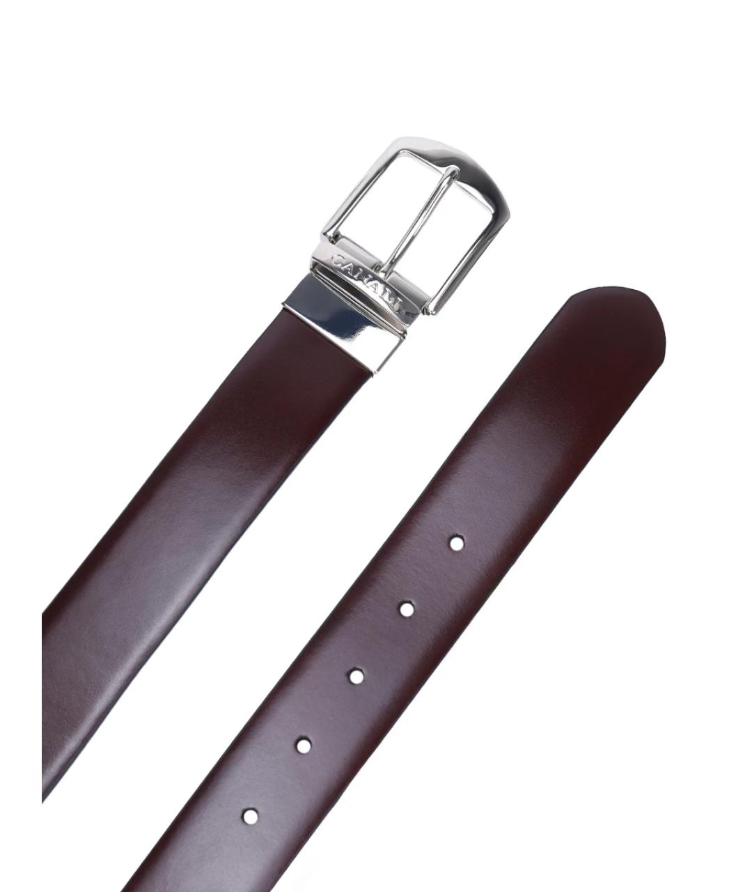 CANALI Бордовый кожаный ремень, фото 4