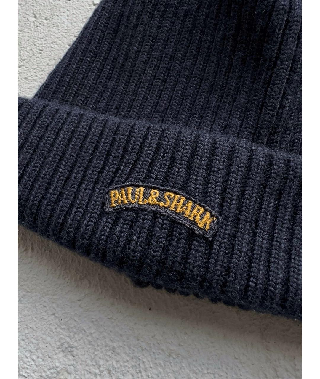 PAUL & SHARK Темно-синяя шерстяная шапка, фото 3